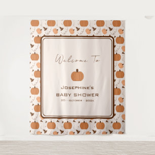 Schattige Pompoen Herfst Geslacht Neutrale Baby Sh Wandkleed