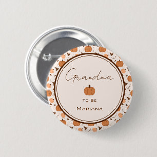Schattige Pompoen Herfst Geslacht Neutrale Oma-wor Ronde Button 5,7 Cm