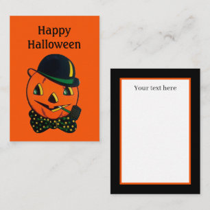 schattige pompoen met Halloween toevoegen tekst Notitiekaartje
