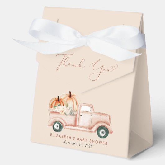 Schattige pompoen truck Baby shower dank u Bedankdoosjes (Voorkant)