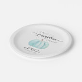 Schattige pompoen Waterverf jongen Baby shower Papieren Bordje (Gekanteld)