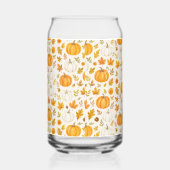 Schattige pompoenpatroon | Thanksgiving Blikvorm Glas (Rechts)