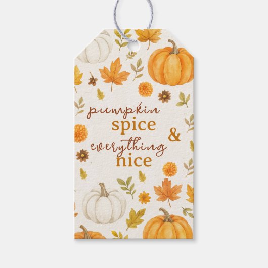 Schattige pompoenpatroon | Thanksgiving Cadeaulabel (Voorkant)