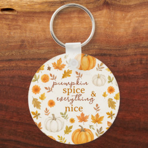 Schattige pompoenpatroon Thanksgiving Sleutelhanger