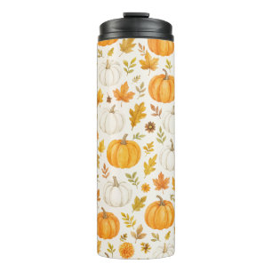 Schattige pompoenpatroon Thanksgiving Thermosbeker
