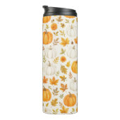 Schattige pompoenpatroon | Thanksgiving Thermosbeker (Geroteerd rechts)