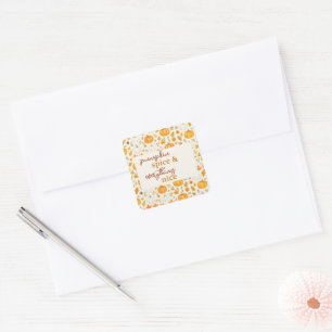 Schattige pompoenpatroon Thanksgiving Vierkante Sticker