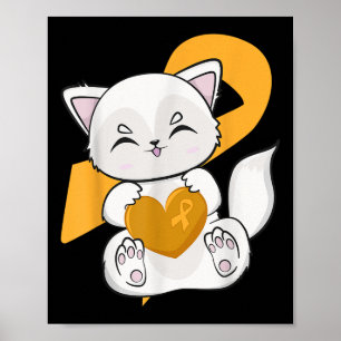 Schattige Poolvos Met Oranje Lint Voor Leukemie Wa Poster