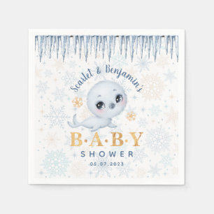 Schattige poolzegel Arctisch Baby shower Servet