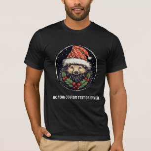Schattige Porcupine Santa Funny Christmas Spirit T-shirt
