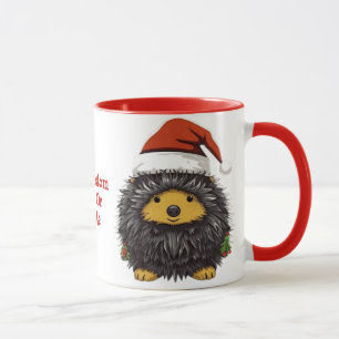 Schattige Porcupine Santa Porcupine Kerstgeest Mok