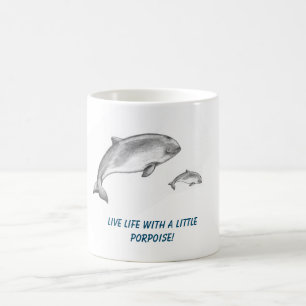 Schattige Porpoise vader met kalf Koffiemok