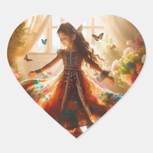 Schattige_ Portret_ Onschuld Hart Sticker (Voorkant)