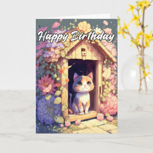 Schattige Posing Baby Kitten Illustratie Kaart