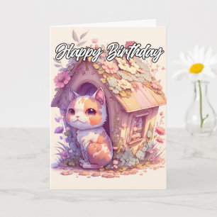 Schattige Posing Baby Kitten Illustratie Kaart