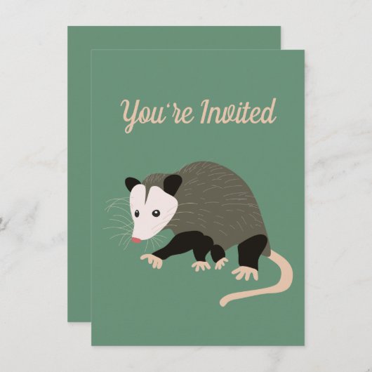 Schattige Possum Illustratie Custom Verjaardagsfee Kaart (Voorkant / Achterkant)
