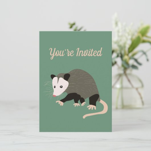 Schattige Possum Illustratie Custom Verjaardagsfee Kaart (Staand voorkant)