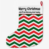 Schattige Potato Chevron Pattern Custom Bericht Grote Kerstsok (Achterkant)