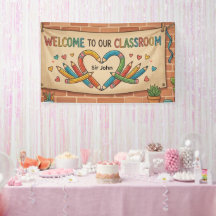 Schattige Potlood Hart Welkom Banner | Helder Klas