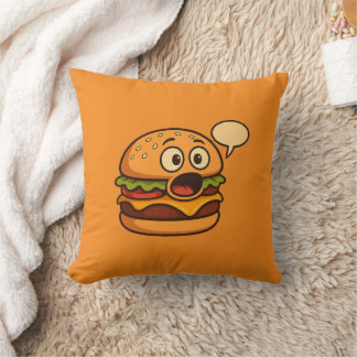 " Schattige pratende hamburger decoratieve kussen 