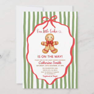 Schattige Preppy Kerst Gingerbread Baby Shower Kaart