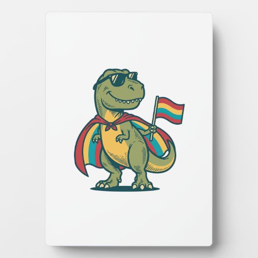 Schattige Pride Dinosaur Vector T-shirt Ontwerp_1 Fotoplaat (voorkant)
