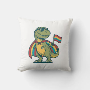 Schattige Pride Dinosaur Vector T-shirt Ontwerp_1 Kussen