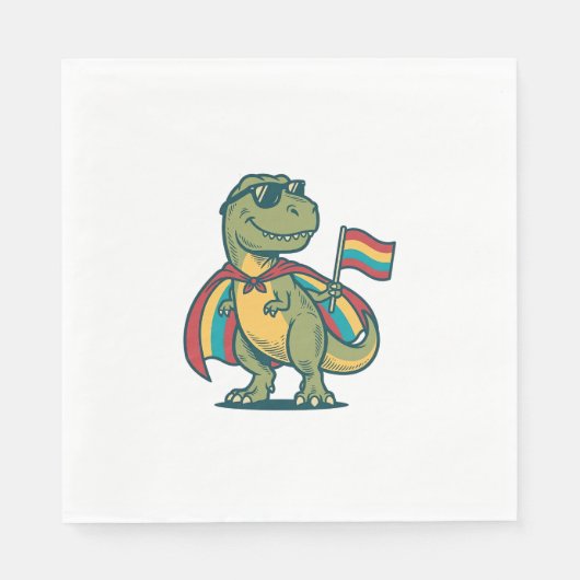 Schattige Pride Dinosaur Vector T-shirt Ontwerp_1 Servet (Voorkant)