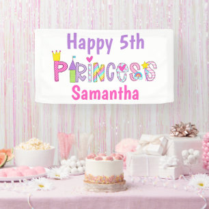 Schattige Princess Alphabet Gepersonaliseerde Verj Spandoek