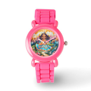 Schattige Princess lovers meisjes naam toevoegen Horloge