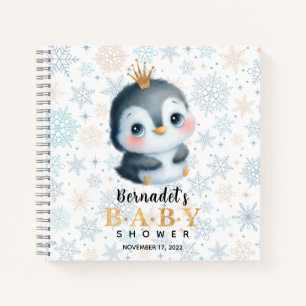 Schattige Princess Penguin Baby shower Gastenboek Notitieboek