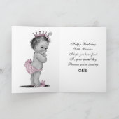 Schattige Prinses 1e Verjaardag Kaart (Binnen)