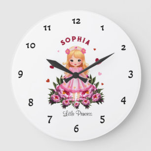 Schattige prinses met bloemen grote klok