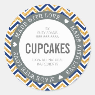 SCHATTIGE PRODUCT LABEL gemaakt met liefde chevron