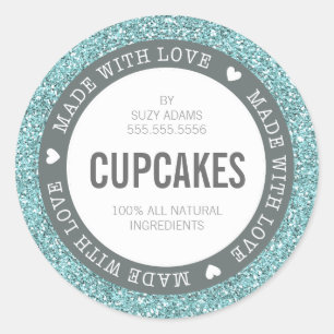 SCHATTIGE PRODUCT LABEL gemaakt met liefde glitter