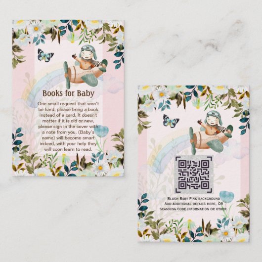 Schattige proefversie van het Baby-gedicht QR-code Informatiekaartje (Voorkant / Achterkant)