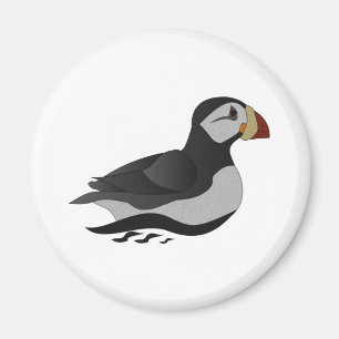 Schattige Puffin Swimming Cartoon Magneet