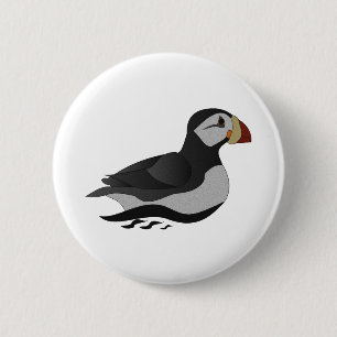 Schattige Puffin Swimming Cartoon Ronde Button 5,7 Cm