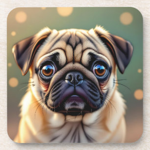 Schattige Pug Close-up Cute Hond Bier Onderzetter