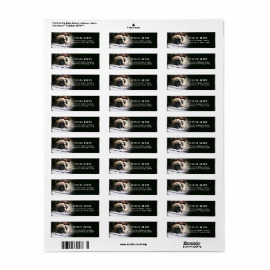 Schattige  Pug custom retour adres label (Full Sheet)
