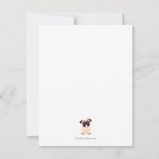 Schattige Pug Fijne Moederdag kaart (Achterkant)