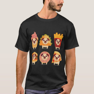 schattige pug, grappige pug, ijsje pug, taco pug, t-shirt
