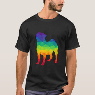 Schattige Pug-hond Gay Pride Lgbt Regenboogvlag Hu T-shirt