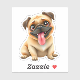 Schattige Pug Hond Sticker