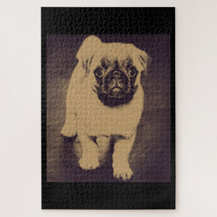 Schattige Pug Hondenportret Legpuzzel
