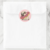 Schattige Pug in een Donut Sticker (Tas)