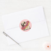 Schattige Pug in een Donut Sticker (Envelop)