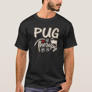 Schattige Pug Is Therapiehond Hond Moeder Grafisch T-shirt