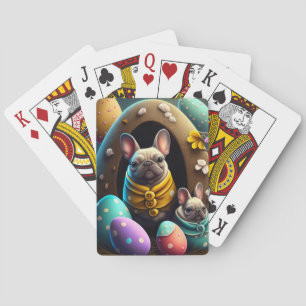 Schattige Pug met Paaseieren Een Feestelijk en Sch Pokerkaarten