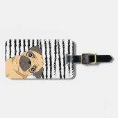 Schattige Pug patroon ontwerp Monogram Bagagelabel (Voorkant horizontaal)
